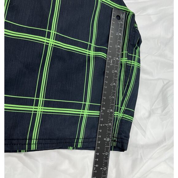 OP Ocean Pacific Men Board Shorts Adult Sm (28-30) Blue Green Plaid Swim Trunks - Picture 5 of 7